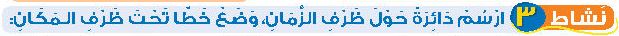 شاط 3 ارسم دائرة حول ظرف الزمان وضع خطا تحت ظرف المكان